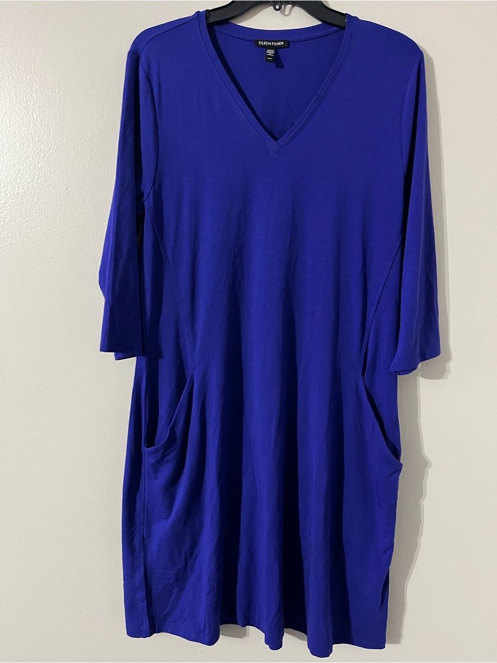 Eileen Fisher 2 Pocket Blue Dress Sz M